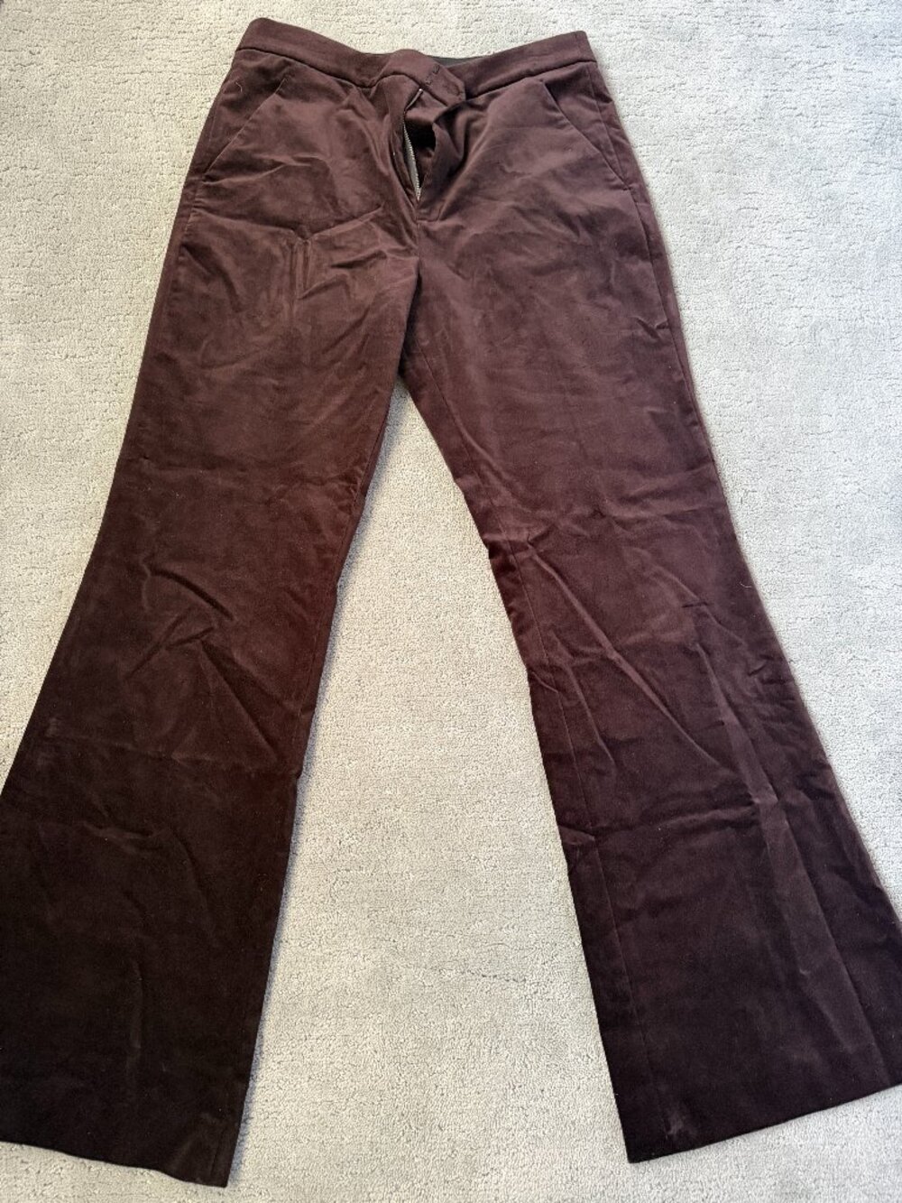 A.L.C. Plum Velour Trousers – Women's Size 14 | 98% Cotton | Worn Once